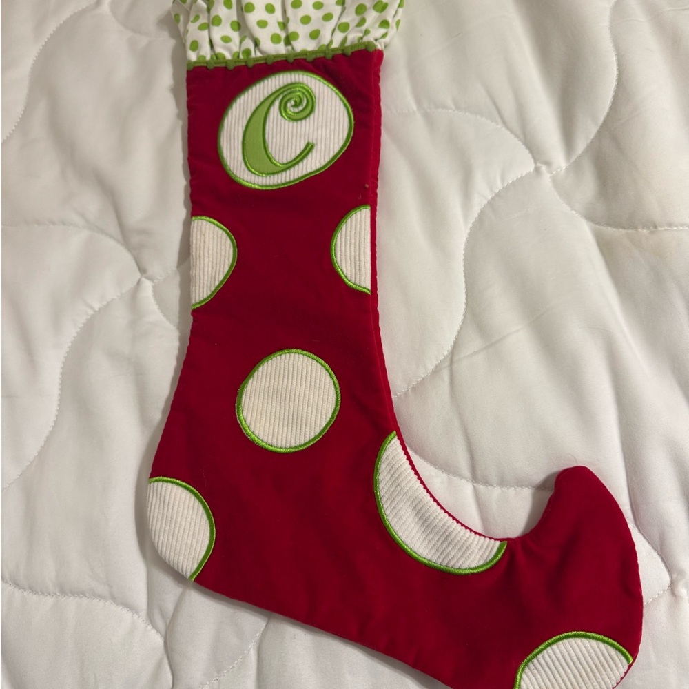 Mudpie Christmas Stocking with Polka Dots